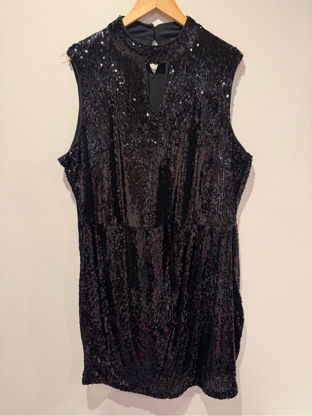 NWT City Chic Black Glam Sequin Drape Cocktail Dress - XL / 22